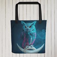 Nebula Sentinel Owl Tote Bag