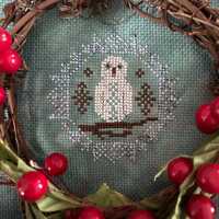 Counted Cross Stitch Pattern, Quirky Quaker Snowy Owl, Country Rustic, Pillow Ornament, Bowl Filler,