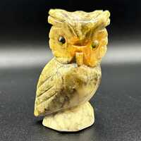 Alabaster Carved Owl Figurine Vintage Statue Made in Italy Napcoware Gift for Bird Lovers Birds of P