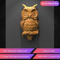 Owl Cnc Relief File, Stl File For Cnc Router | Cnc Operator Approved | Tested & Optimized | Easy