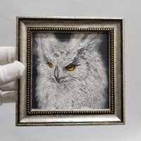 owl painting oil painting handmade framed home decoration art painting,embossed 3D owl,owl home gift
