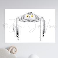 Original Art, Snowy Owl, Printable Wall Art, Wildlife, Mid Century Modern, Kid's, Animals, Art, 