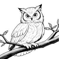 Intricate Black Line Drawing of an Owl – SVG File for Print and Digital Use – Elegant Ow