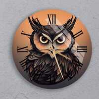 Sophisticated Glass Owl Clock – Nature-Themed Wall Art, Stylish Home Accent, Perfect Gift for 