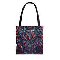 Colorful Owl Tote Bag, Bohemian Chic Bag for Nature Lovers, Eco-Friendly Shopping Tote, Unique Gift 