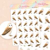 Barn Owl Stickers - Cute Bird Planner Stickers, Countryside Stickers, Nature Stickers, British Bird 