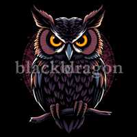 Dark Owl Digital Art - Printable Gothic Owl Design  for T-Shirts, Stickers, Wall Art, Posters, Gifts