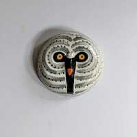 Gray Owl Ceramic Wall Sculpture