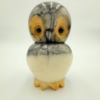 Vintage Hand-Carved Alabaster Owl Figurine &ndash; Volterra Italy