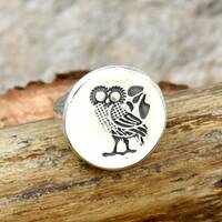 Handmade Sterling Silver Owl Ring: Animal Statement Jewelry