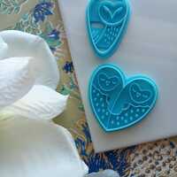 Teardrop owls - Polymer clay cutter - Multiple designs and sizes - Spring time garden cottage core d