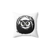 Forest Spirit Owl Pillow: Still Mind Accent Cushion
