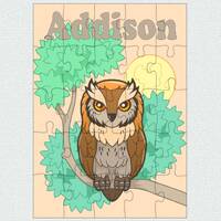 Owl puzzle-Personalized puzzle for kids-Custom bird jigsaw puzzle children-Learning puzzle girls-Per