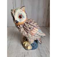 Vintage big eyed owl bird plaster unique bird xmas home decor figure