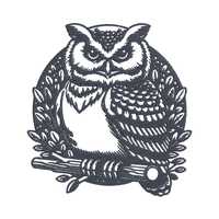 Woodland Owl Filigree Embroidery Monogram File Digital Embroidery Machine File Download 6 sizes Natu
