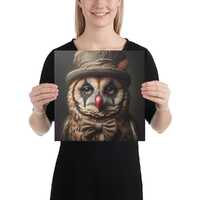 Owl - Wall Canvas - Melancholy Clownimals
