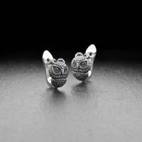 Sterling Silver Owl Earrings: Handmade Bird Jewelry Gift