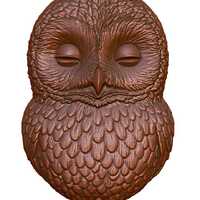 Sleepy Owl 3D STL Model: CNC Router & Laser Engraving (Digital Download)