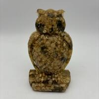 Vintage Owl Resin Vomit Art Bookend Mid-Century 1960s. A few small chips