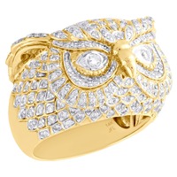 Owl Face Statement Pinky Ring 1.3 CT VVS Moissanite Diamond Custom Made Iced Out Bling Ring Gift for