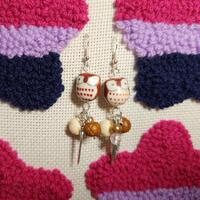 Handmade owl bead dangle earrings