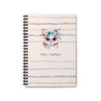 Personalized Floral Owl Journal: Custom Name Notebook