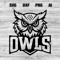 Owls Sports Team Logo SVG, PNG, Dxf, Ai File | Baseball, Basketball, Football, Soccer Design Silhoue