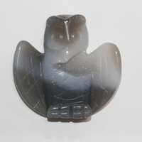 Botswana Agate Carved Owl Pendant 50-60mm