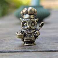 Owl Cook Figurine Collectible Kitchen Decor Miniature Statute