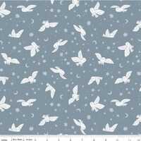 Twilight Creatures - Night Owls Storm - White Owl Fabric - Fabric - Riley Blake Fabrics- Childrens F