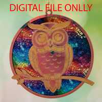 Owl Sun Catcher -2 Versions - DIGITAL FILE Only