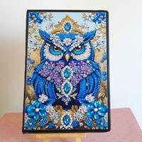 Carnet hibou, carnet chouette, carnet diamond painting, bloc notes, carnet diamant, carnet fait main