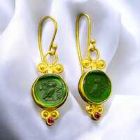 Athena Owl Ancient Earrings | 24K Gold Plated 925 Sterling Silver | Ancient Greek Owl Earrings | Myt