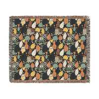 Fall Owl Throw Blanket: Autumn Cotton Floral Tapestry