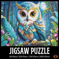 Majestic Owl 250 Piece Jigsaw Puzzle, Easy Owl Jigsaw Puzzle, Colorful Kids Puzzle, Whimsical Puzzle