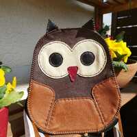 Handmade Owl Backpack | Kids Animal Bag | Cute Leather Backpack | Unique Toddler Rucksack | Soft Toy