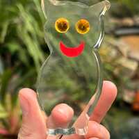 Vintage Lucite Owl Figurine with Rhinestone Eyes