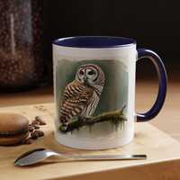 Barred Owl Mug | Watercolor Bird Illustration | Serene Forest Design for Nature Lovers | Owl Lover |