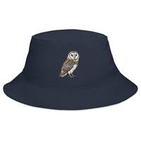 Embroidered Barn Owl Bucket Hat: Cotton Wildlife Cap