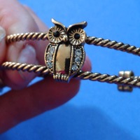 Avon Gold Owl with twisted rope cuff bracelet