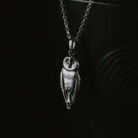 Barn Owl Necklace &ndash; Silver Owl Pendant, Owl Jewellery, Barn Owl Necklace, Owl Talisman, Spirit