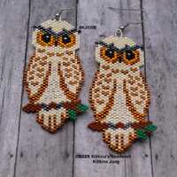 Native American Style Beaded Owl Earrings made by Kilikina, Beaded Owl, Beaded Earrings, Spirit Anim
