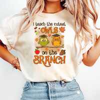 Teacher Shirt, Owl Teacher Tee, Fall Teacher Gift, Comfort Colors®, I Teach the Cutest Owls on t