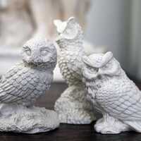 Owl Family Plaster Santini Style Mini Figurines (2-3")