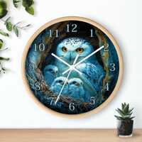 Owl Family Wall Clock, Nature Lover Home Decor, Owl Art Clock, Wildlife Gift, Perfect for Bird Lover