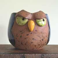 Wise Owl Mug,  handmade pottery owl mug, wheel thrown ceramic mug, handmade mug, owl mug, ceramic ow