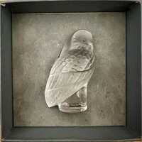 3.5” Owl, Crystal, Lalique France with Box