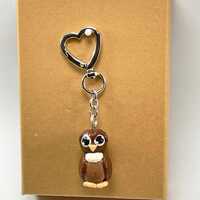 Polymer Clay Owl Bag Charm/Keyring - Handcrafted in Australia
