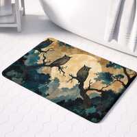 Whimsical Owl Bath Mat, Non-Slip Eco Bath Mat, Unique Rustic Style, Cozy Owl Decor - Bathroom Rug, O