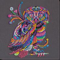 Embroidery bead kit Owl Once upon a night Embroidery pattern Bead embroidery kit DYI art canvas Chri